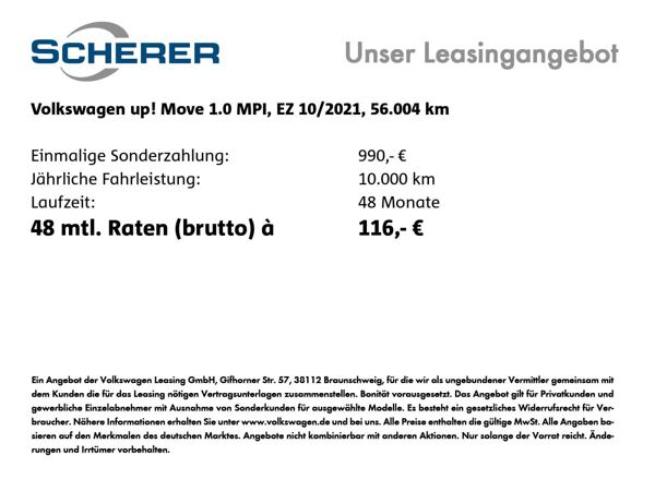 Volkswagen up! move 1.0 MPI SHZ RFK DAB PDC GRA GJR bild 2