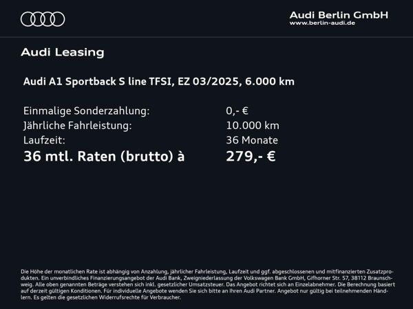 Audi A1 Sportback S line 25 TFSI S tr. VIRTUAL LED RFK bild 2