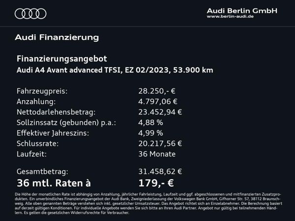 Audi A4 Avant Advanced 40 TFSI qu.S tr. LED RFK bild 2