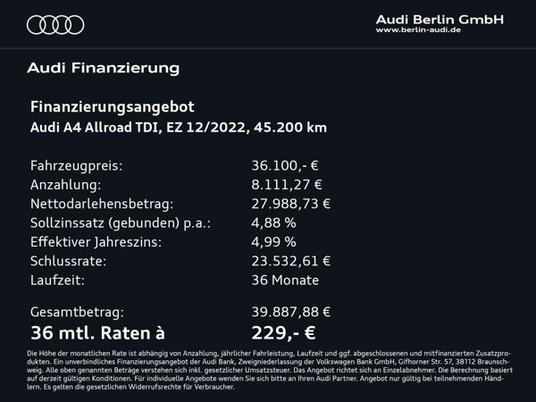 Audi A4 allroad quattro 40 TDI S tr. LED AHK RFK NAVI bild 2