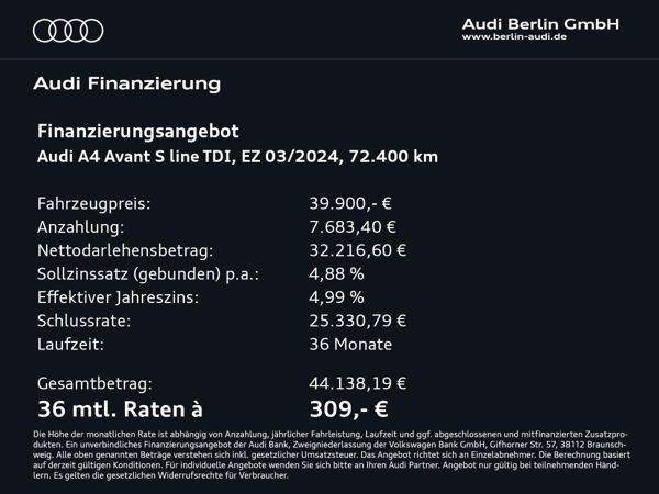 Audi A4 Avant S line 40 TDI qu.S tr. MATRIX RFK NAVI bild 2