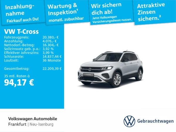 Volkswagen T-Cross 1.0 TSI Goal Navi LED Heckleuchten Sitzheizung DAB+ bild