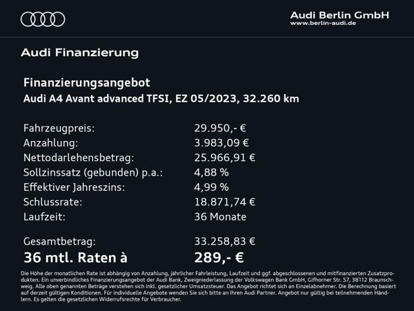 Audi A4 Avant Advanced 35 TFSI S tr. LED RFK NAVI bild 2
