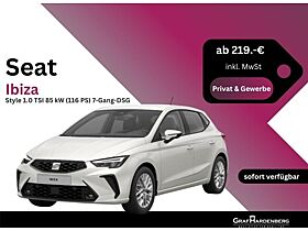 Seat Ibiza Style 1.0 TSI 85 kW (116 PS) 7-Gang-DSG Seat Ibiza Style 1.0 TSI 85 kW (116 PS) 7-Gang-DSG