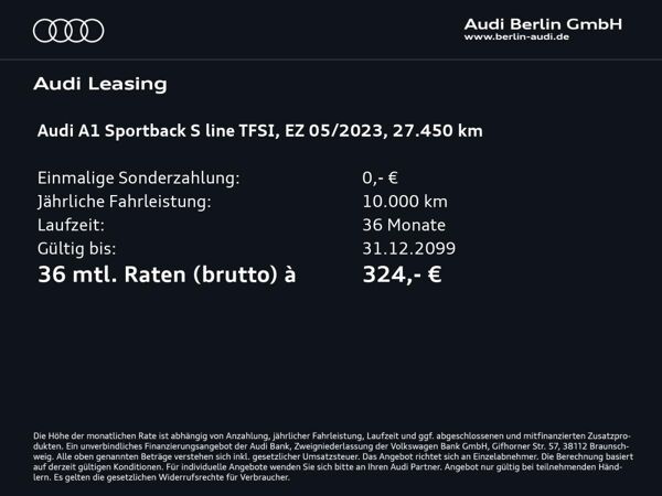 Audi A1 Sportback S line 30 TFSI 6-Gang VIRTUAL LED bild 2