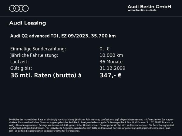 Audi Q2 Advanced 30 TDI S tr. LED NAVI RFK VIRTUAL bild 2