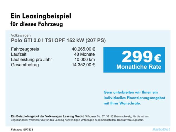 Volkswagen Polo GTI 2.0 l TSI OPF LED ACC bild 3