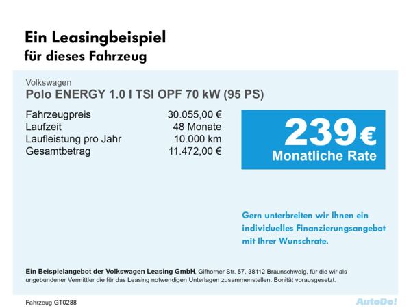 Volkswagen Polo ENERGY 1.0 l TSI OPF LED ACC bild 4