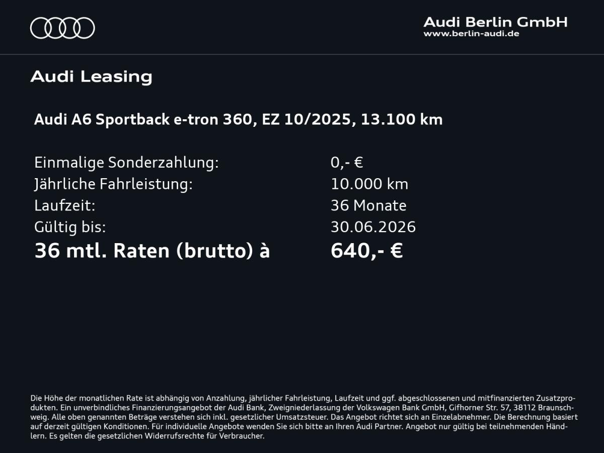 Audi A6 e-tron A6 Sportback e-tron 360°K LED HUD PANO bild 2