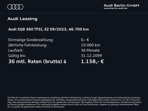 Audi SQ8 TFSI tiptr. STDHZG NACHTS HUD PANO 360°K bild 2