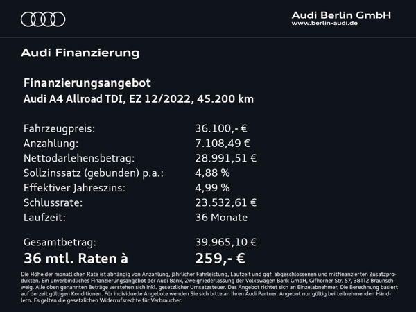 Audi A4 allroad quattro 40 TDI S tr. LED AHK RFK NAVI bild 2