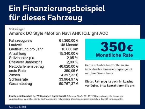 Volkswagen Amarok DC Style 4Motion Navi AHK IQ.Light ACC LED bild 3