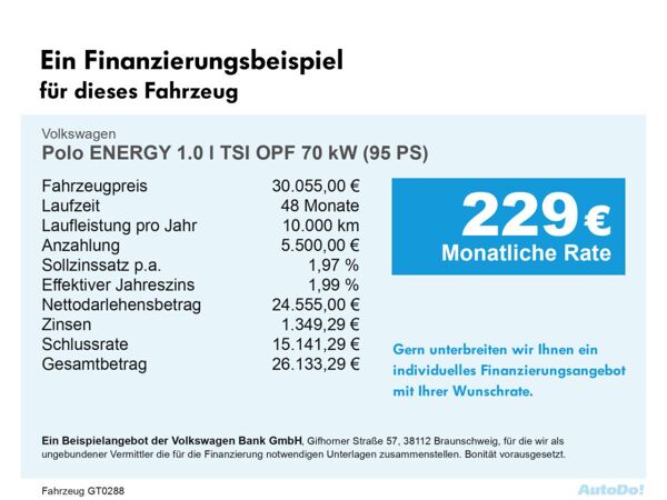 Volkswagen Polo ENERGY 1.0 l TSI OPF LED ACC bild 3