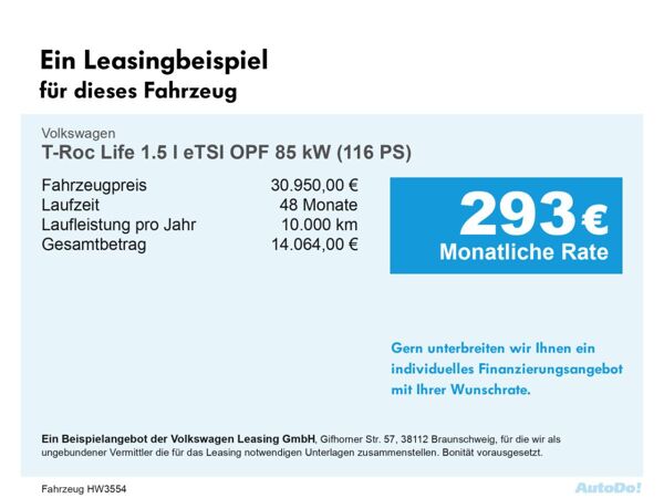Volkswagen T-Roc Life 1.5 l eTSI OPF LED ACC bild 2