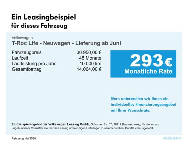Volkswagen T-Roc Life - Neuwagen - Lieferung ab Juni LED ACC bild 2