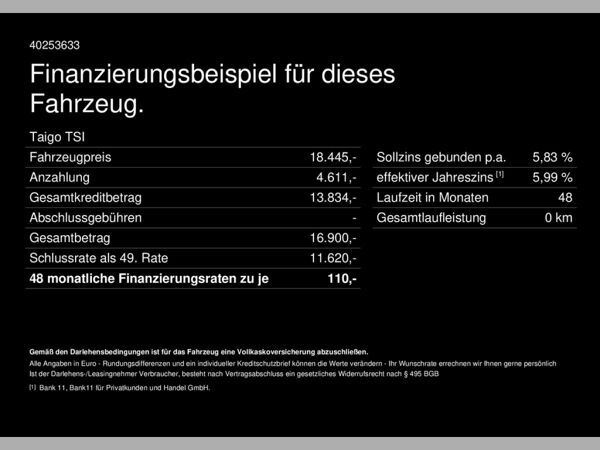Volkswagen Taigo TSI|TEMPOMAT|APP-CONNECT|SITZHEIZUNG|PDC bild 2