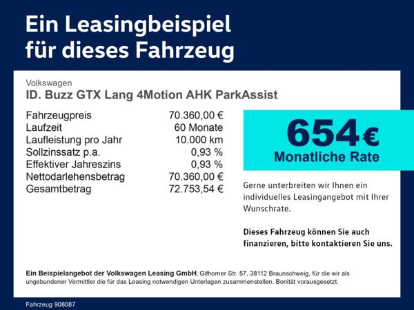 Volkswagen ID.Buzz ID. Buzz GTX Lang 4Motion AHK ParkAssist Bluetooth bild 4