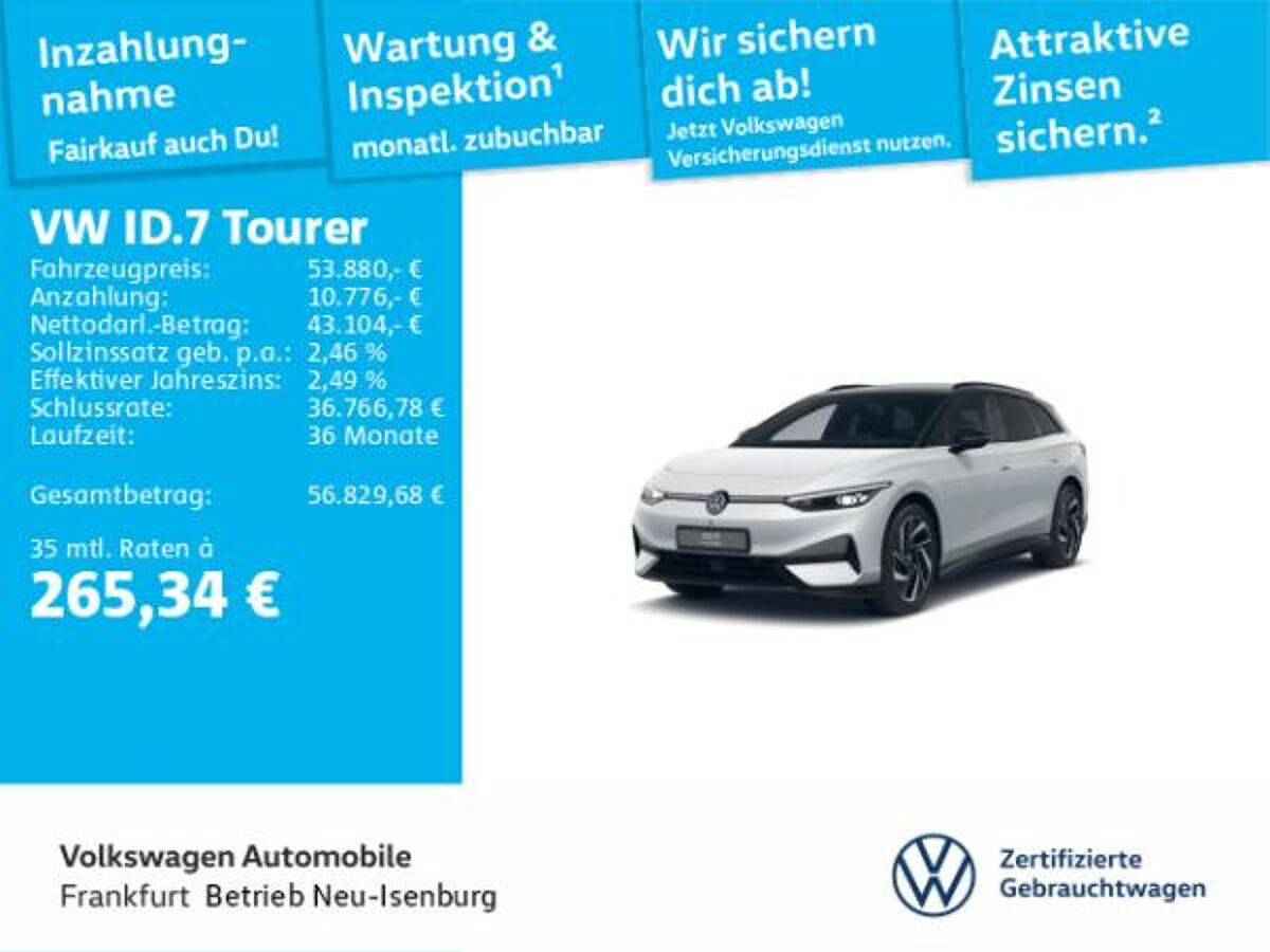 Volkswagen ID.7 Tourer Pro S IQ.Light AHK H&K HUD 360° DCC bild