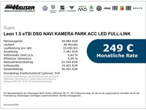 Cupra Leon 1.5 eTSI DSG NAVI KAMERA PARK ACC LED FULL-LINK bild 2
