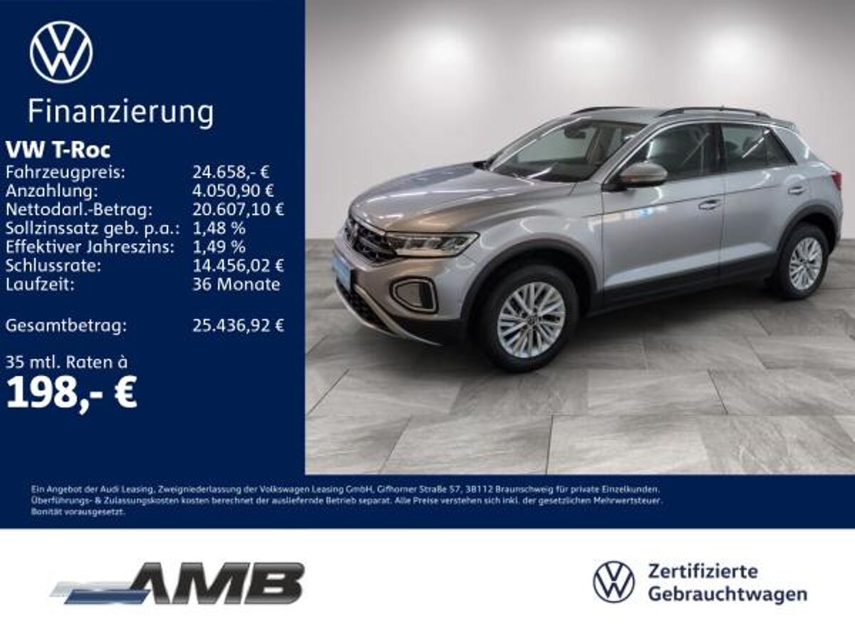Volkswagen T-Roc Life 1.0 TSI AHK/LED/RFK/Standhzg/04.30Garantie bild