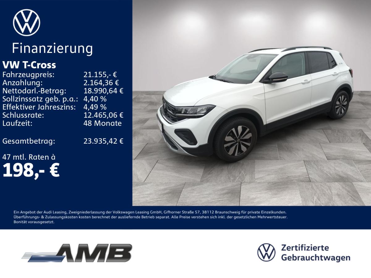 Volkswagen T-Cross Goal 1.0 TSI AHK/LED/digC/Sitzhzg/09.30Garantie bild