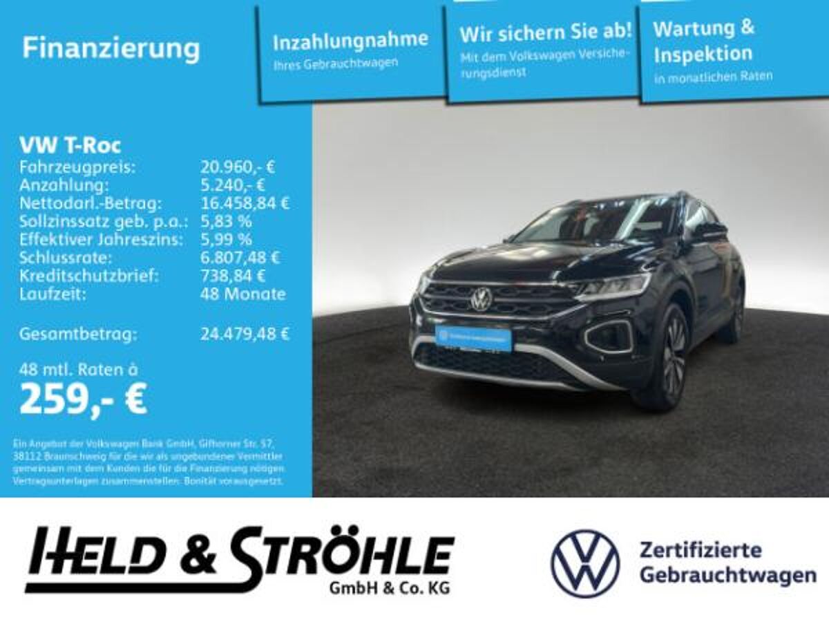 Volkswagen T-Roc GOAL 1.0 TSI LED NAV PDC SHZ TRAVEL DAB+ bild