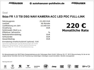 Seat Ibiza FR 1.5 TSI DSG NAVI KAMERA ACC LED PDC FULL-LINK bild 6