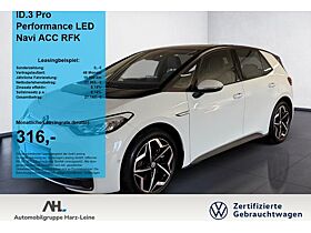 Volkswagen ID.3 Pro Performance LED Navi ACC RFK 2xKlima LM Volkswagen ID.3 Pro Performance LED Navi ACC RFK 2xKlima LM