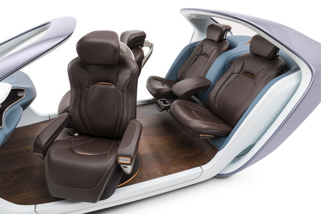 Autositz der Zukunft - Sitzecke für Fahrer und Beifahrer