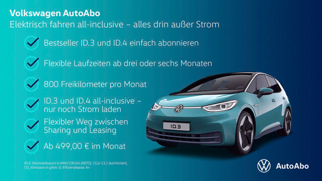 Auto-Abo von VW - Zum Start elektrisch