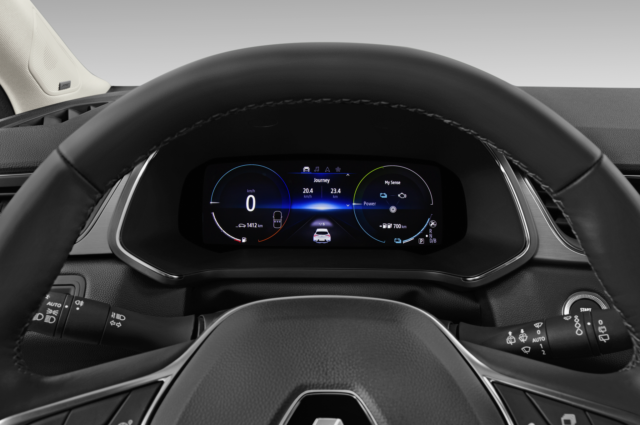 Renault Captur (Baujahr 2020) Intens E-Tech 5 Türen Tacho und Fahrerinstrumente