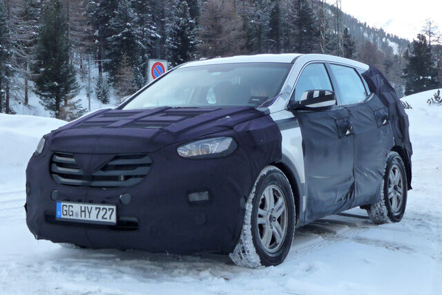 ix45-Erlkönig erwischt - Hyundai testet Santa-Fe-Nachfolger im Tiefschnee