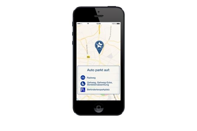 Falschparker-App - Anzeige per Handy