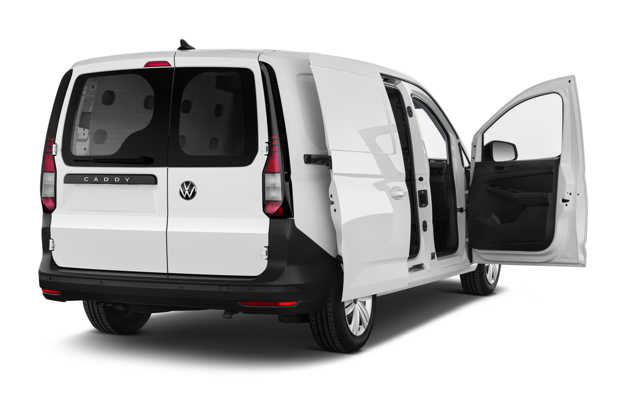 Volkswagen Caddy Cargo (Baujahr 2021) Maxi Regular Cab 4 Türen Tür geöffnet