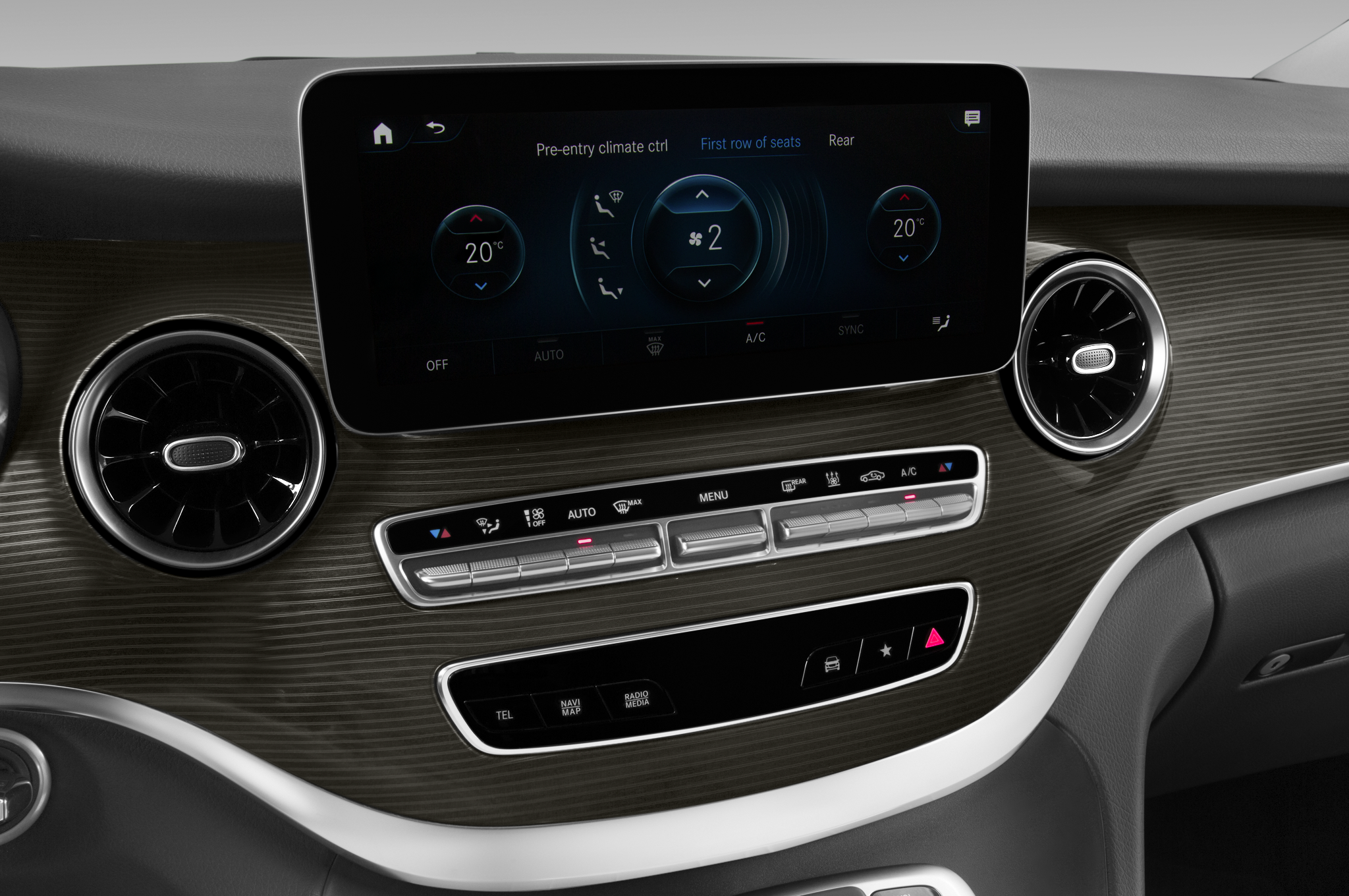 Mercedes EQV (Baujahr 2021) 300 Lang 5 Türen Temperatur und Klimaanlage