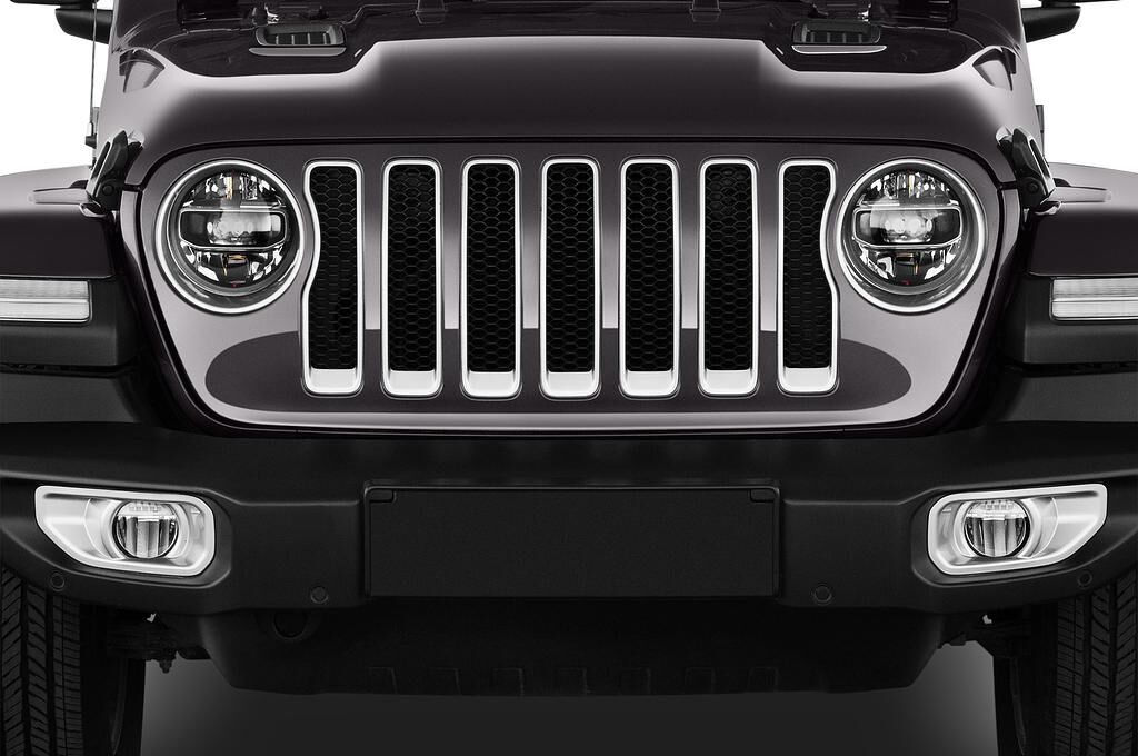 Jeep Wrangler Unlimited (Baujahr 2019) Sahara 5 Türen Kühlergrill und Scheinwerfer
