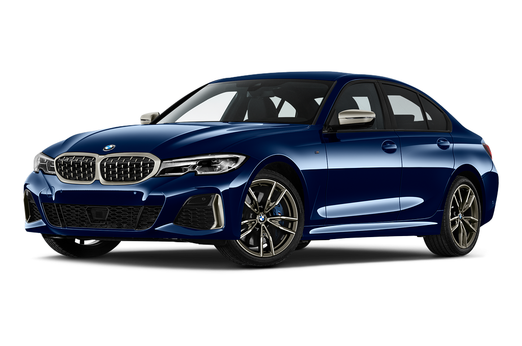 BMW 3 Series (Baujahr 2022) M340i 4 Türen seitlich vorne mit Felge