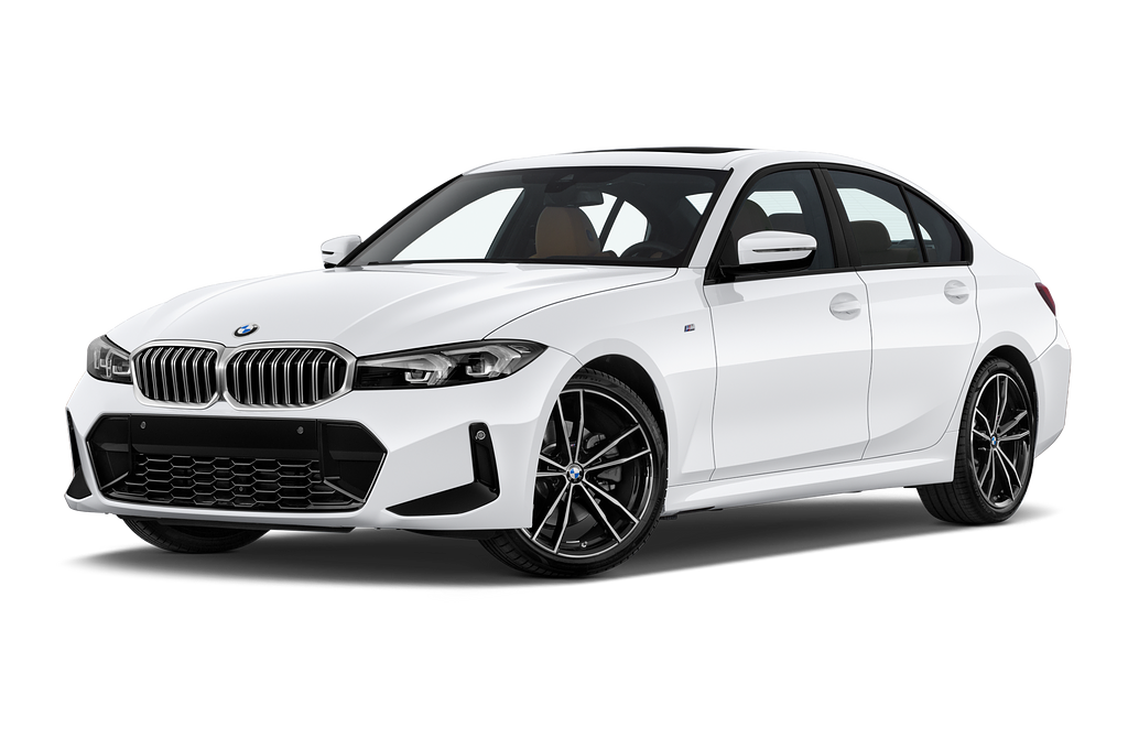 BMW 3 Series (Baujahr 2022) M Sportpaket 4 Türen seitlich vorne mit Felge