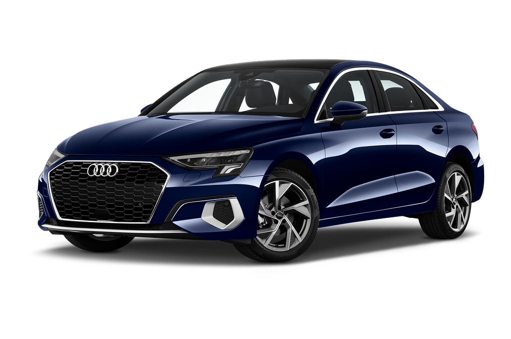Audi A3 (Baujahr 2022) Advanced 4 Türen seitlich vorne mit Felge