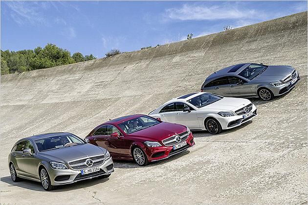 Familienfoto: Rechts sind die AMG-Versionen zu sehen, die bis zu 585 PS leisten