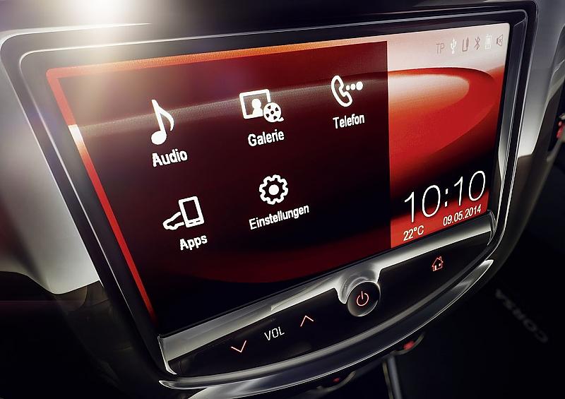 Die Menüpunkte werden mit einer Berührung initiiert