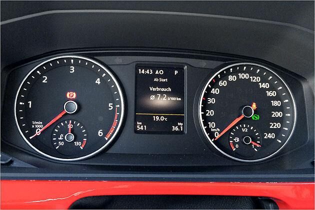 7,2 Liter Durchschnittsverbrauch zeigt der Bordcomputer nach der Testfahrt
