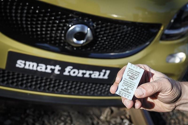 Das Bahnticket für die Fahrt mit dem Smart Forrail