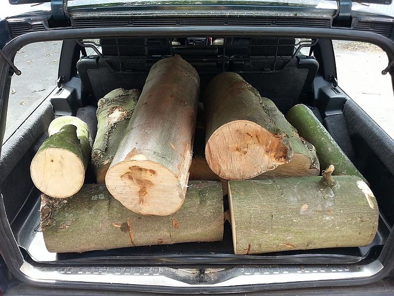 Baum geschlagen? Kein Problem. Heckklappe auf und rein damit.