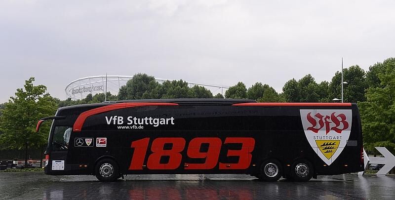 Der Mannschaftsbus des VFB Stuttgart