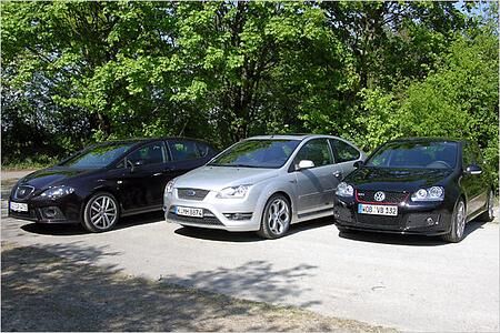 Vergleichtstest: VW Golf GTI Edition 30, Seat Leon Cupra, Ford Focus ST