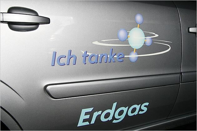 Ich tanke Erdgas: Klares Bekenntnis auf der hinteren Seitentür