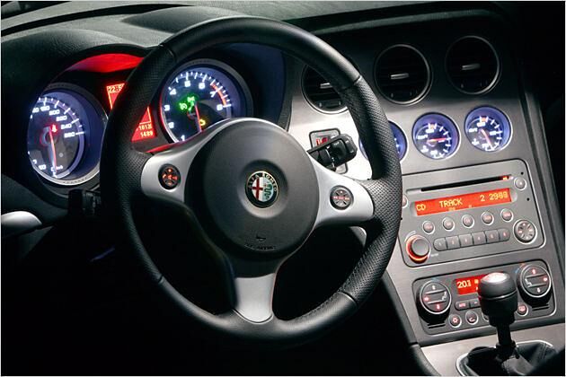 Der schicke Arbeitsplatz im Alfa Spider 1.8 TBi