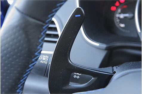 Die großen Schaltwippen sind feststehend