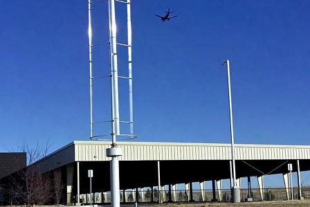 Die Strahlträger der Halle bestenen zum Teil aus recycltem Schrott.